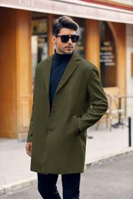 img 2 attached to Warm And Stylish Slim Fit Men'S Trench Coat With Notched Collar, Single Breasted Design, Perfect For Fall And Winter Seasons - PASLTER Pea Coat Overcoat