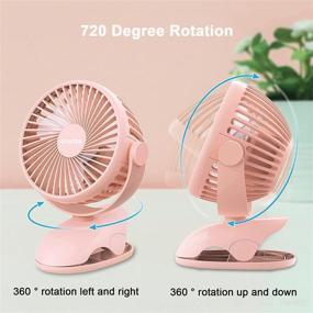 img 2 attached to 💨 Versatile 10000mAh Rechargeable Fan with Strong Airflow and Clip-on Design - Perfect for Office, Camping, and Gym!