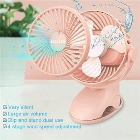 img 3 attached to 💨 Versatile 10000mAh Rechargeable Fan with Strong Airflow and Clip-on Design - Perfect for Office, Camping, and Gym!