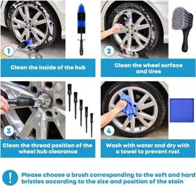 img 3 attached to Kohree 9Pcs Wheel Tire Brush Set: Ultimate Cleaning Kit for Wheels, Car Wash, and Auto Engine.