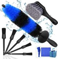 kohree 9pcs wheel tire brush set: ultimate cleaning kit for wheels, car wash, and auto engine. logo