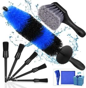 img 4 attached to Kohree 9Pcs Wheel Tire Brush Set: Ultimate Cleaning Kit for Wheels, Car Wash, and Auto Engine.