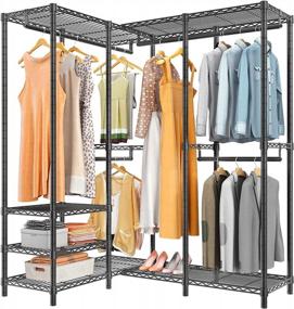 img 4 attached to Организуйте свой гардероб с помощью L-образной вешалки для одежды VIPEK L40 Heavy Duty — грузоподъемность 950 фунтов