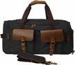 kemy's genuine leather canvas duffle bag - perfect weekend bag for men and women logo