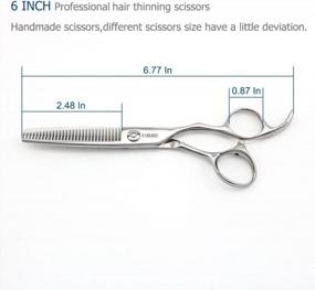 img 3 attached to Профессиональные филировочные ножницы для парикмахерской - 6 "30 зубчатых серебристых ножниц с выпуклым краем 440C от Kinsaro