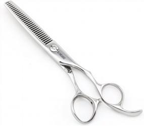 img 4 attached to Профессиональные филировочные ножницы для парикмахерской - 6 "30 зубчатых серебристых ножниц с выпуклым краем 440C от Kinsaro