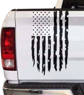 distressed american usa us flag truck tailgate vinyl decal compatible with most pickup trucks - car sticker pickup truck rear graphic (11&#34 exterior accessories логотип