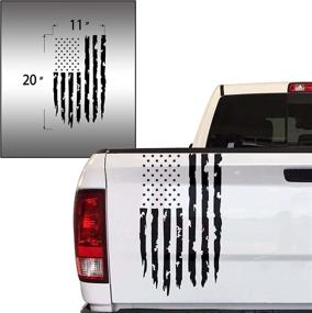 img 3 attached to Distressed American USA US Flag Truck Tailgate Vinyl Decal Compatible With Most Pickup Trucks - Car Sticker Pickup Truck Rear Graphic (11&#34 Exterior Accessories