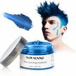 blue hair color wax pomades 4.23 oz - natural hair coloring wax material disposable hair styling clays ash for cosplay, party (blue) logo