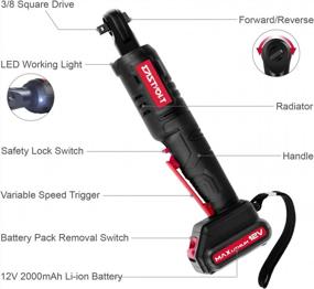 img 2 attached to 🔧 Eastvolt 12V Cordless Electric Ratchet Wrench Set: Powerful 3/8 Inch 35 Ft-lbs Tool Kit with Fast Charger, Lithium-Ion Battery, 7-Pieces Sockets & 1/4" Adaptor