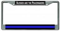 blessed peacemakers chrome license plate logo