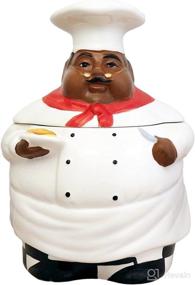 img 3 attached to 🏾 African American Black Bistro Happy Chef Cookie Jar Canister 89076 by ACK: Elegant Kitchen Decor with a Cultural Twist