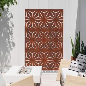 img 3 attached to Veradek Star Decorative Outdoor Divider Set With Stand, Corten Steel