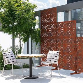 img 2 attached to Veradek Star Decorative Outdoor Divider Set With Stand, Corten Steel