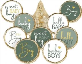 img 4 attached to Greenery Sweet Baby Boy Shower Favor Stickers - It'S A Boy! - Pack Of 180 Stickers For SEO