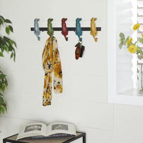 img 4 attached to Deco 79 Multi Colored Metal Solid Wall Hook - 19" X 1" X 5