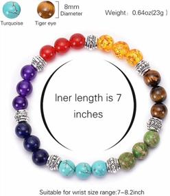 img 2 attached to Natural Stone Chakra Bracelet With Lava Rock Beads For Stress Relief, Anxiety And Yoga: GelConnie Aromatherapy Essential Oil Diffuser Bangle With 7 Chakras And 8Mm Healing Beads