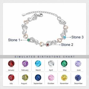 img 3 attached to Cherish Forever: Personalized Infinity Bracelet With Birthstone And Baby Feet Link For Moms