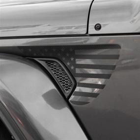 img 1 attached to JeCar American Flag Decals for Jeep Wrangler 2018-2022 JL JLU & 2020-2022 Gladiator JT - Carbon Fiber Vinyl Exterior Accessories