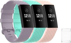 img 4 attached to (3 Pack) Seltureone Sport Band Compatible For Fitbit Charge 4 / Fitbit Charge 3 / Charge 3 SE Bands