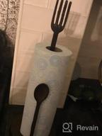 картинка 1 прикреплена к отзыву Comfify'S Rustic Cast Iron Fork And Spoon Paper Towel Holder – Heavy Duty And Vintage Decorative Gift Idea For Your Kitchen – 6.5" Base And 15.75" Tall от Chris Estes