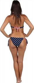 img 1 attached to Stylish Halter Padded American Flag Bikini Set With Push-Up Feature For Women'S 2-Piece Bathing Suit