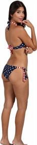 img 2 attached to Stylish Halter Padded American Flag Bikini Set With Push-Up Feature For Women'S 2-Piece Bathing Suit