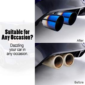 img 3 attached to 🔵 BDFHYK Blue Burnt Exhaust Tip - 2.5" Inlet 3.5" Outlet - 304 Stainless Steel - Pack of 2