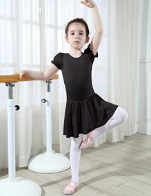 img 1 attached to Elegant & Comfortable: EISHOPEER Short Sleeve Ballet Leotard For Girls (Ages 3-11Yrs)