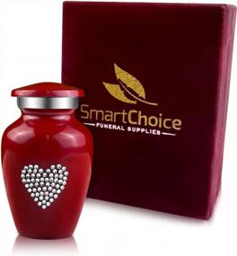 img 2 attached to Crystal Red Handcrafted Cremation Urn Keepsake For Human Ashes - SmartChoice Affordable Funeral Urn.