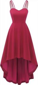 img 4 attached to DRESSTELLS Hi Low Bridesmaid Dress Women Spaghetti Strap Cocktail Dresses - Perfect For SEO
