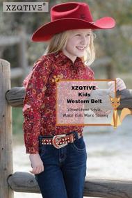 img 2 attached to XZQTIVE Kid Rhinestone Belt For Boys And Girls, Western Cowboy Cowgirl Children Belt With Diamond Crystal Belt For Jean Pant