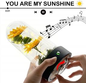 img 1 attached to Sunflower Decor Gifts For Women, You Are My Sunshine Music Box, Sunflower Artificial Flowers In Glass Dome With Led Light, Christmas Anniversary Thanksgiving Birthday Gifts For Mom Wife Grandma Friend