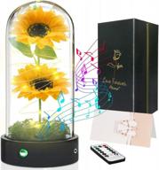 sunflower decor gifts for women, you are my sunshine music box, sunflower artificial flowers in glass dome with led light, christmas anniversary thanksgiving birthday gifts for mom wife grandma friend логотип