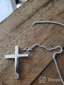 img 7 attached to Ожерелье с религиозным крестом из нержавеющей стали с подвеской с библейским стихом и цепью 22 дюйма - Ювелирные изделия веры от KouGeMou.