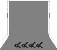 selens 6.5x10ft grey muslin backdrop cloth with 4 clamps - perfect for photo studio, video, window display, exhibitions, fashion and product photography logo