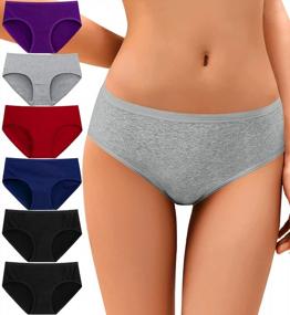 img 4 attached to Women'S Underwear Cotton Low Rise Breathable Seamless Briefs Hipster Panties Regular Plus Size