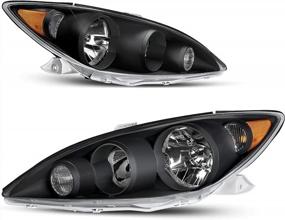 img 4 attached to Headlight Assembly For 2005-2006 Camry LE XLE With Black Housing, Amber Reflector, And Clear Lens - Compatible Replacement By AUTOSAVER88
