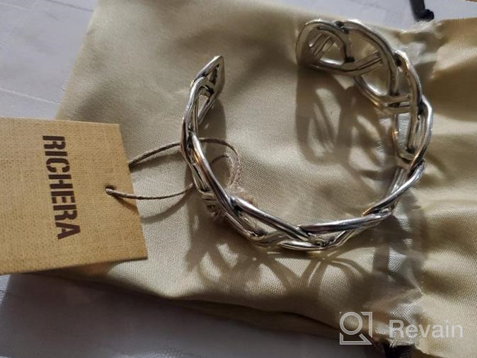 img 1 attached to 🔱 Silver Plated Brass Cuff with Intricately Braided Wire for Richera review by Seth Gibbons