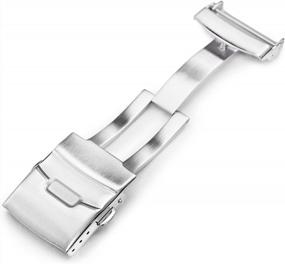 img 2 attached to MiLTAT 18, 20, 22 Or 24Mm Push Button Safety Watch Clasp, Brushed Stainless Steel