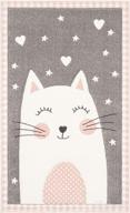 safavieh carousel kids collection 2' x 3' pink/grey crk134p cat-nursery rug: non-shedding, perfect for playrooms! logo