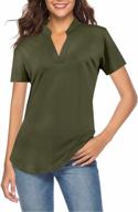 ceasikery women's short sleeve v neck tops: stylish tunic blouse for casual wear logo