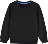 iessra boys girls crewneck sweatshirts: soft long sleeve pullover for toddlers - solid cotton baby sweatshirt tshirts logo