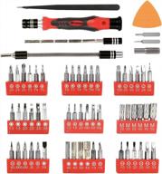 complete 62 piece tool kit for repairing computers and smartphones - includes magnetic bits for iphone, macbook, tablet, xbox, playstation controller, drone, and glasses logo