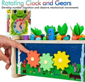 img 1 attached to 🎵 6 in 1 Wooden Montessori Toys: Whack a Mole Game, Xylophone, Carrot Harvest & More!