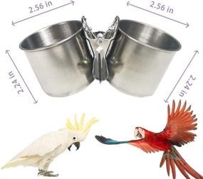 img 2 attached to Texsens Bird Feeding Cups Cockatiels