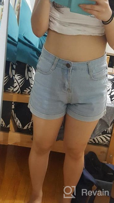 img 1 attached to High-Waist Frayed Denim Jean Shorts For Women - Vintage And Retro Style With Ripped Raw Hem review by Jeff Jones