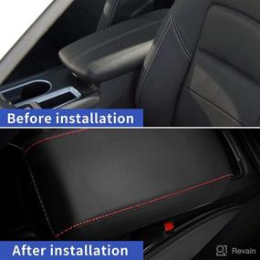 img 1 attached to 🚗 Waterproof Red Car Armrest Cover for 2019-2022 Nissan Altima - TTX LIGHTING Automotive Center Console Protector