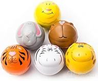 🐾 fun pack of 12 squeeze stress balls - assorted zoo animal designs for kids and adults - perfect party favors! логотип