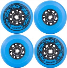 img 2 attached to AOWISH 85A Inline Skate Wheels For Outdoor Hockey Roller Blades - Includes ABEC-9 Bearings And Floating Spacers (8-Pack)
